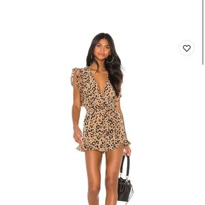 Jill Romper by Lovers + Friends in cheetah print purchased from Revolve.